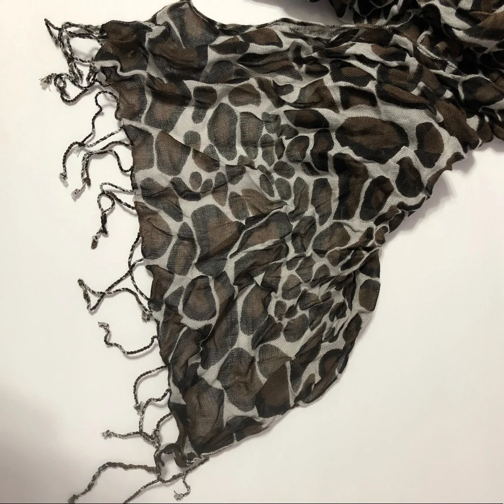 Leopard Print Straight Scarf